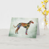 Carte Flore De Chien Gris Sur Vert (Fleur jaune)