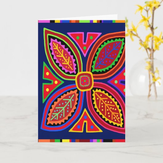 Carte Flore de Kuna Indian Mola (Fleur jaune)