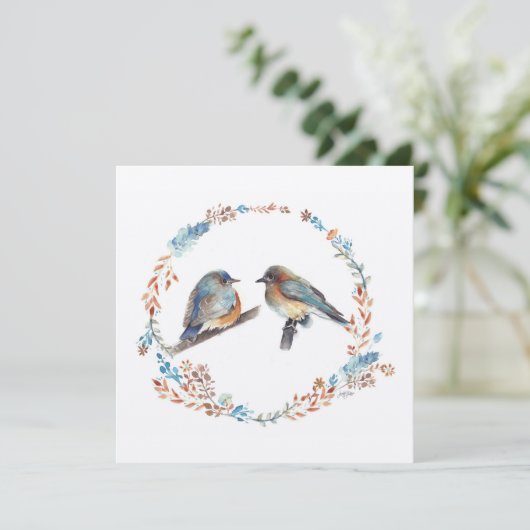 Carte Flore de l'Est Couple Bluebirds (Debout devant)
