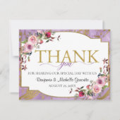 Carte Flore de marbre doré de lavande (Devant)