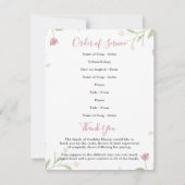 Carte Flore de printemps délicate | Ordre des funéraille (Dos)