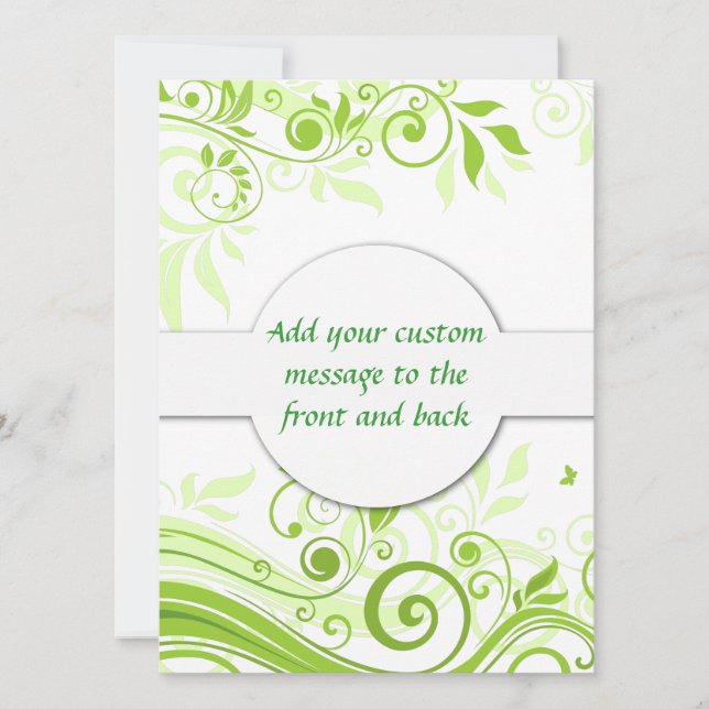 Carte Flore en teintes de vert frais (Devant)