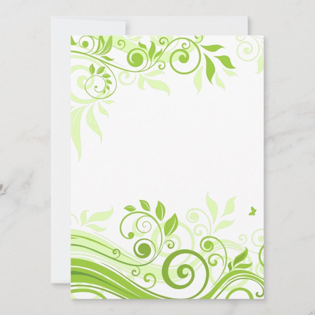 Carte Flore en teintes de vert frais (Devant)