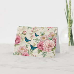 Carte Flore et papillons inspirés Ephemera