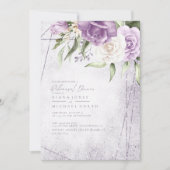 Carte Flore Étincelles Mariage Répétition Mauve ID889 (Devant)