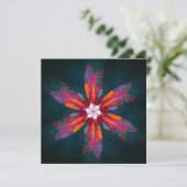 Carte Flore Mandala Flowers Orange Red Blue Abstract (Debout devant)