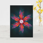 Carte Flore Mandala Flowers Orange Red Blue Abstract (Fleur jaune)