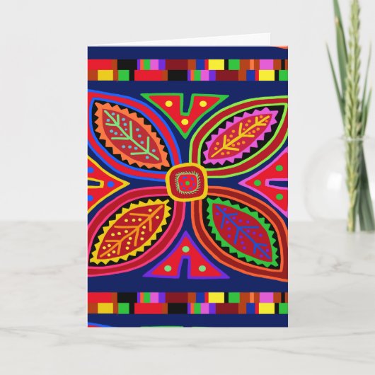 Carte Flore Mola Indienne Kuna (Devant)