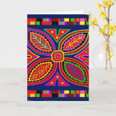 Carte Flore Mola Indienne Kuna (Fleur jaune)