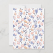 Carte Flore Plat Personnalisée Peach & Purple (Dos)