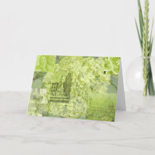 Carte Florence, Italie, collage d'image, vert, saluant