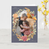 Carte Flores automnales violettes Thanksgiving Photo (Fleur jaune)