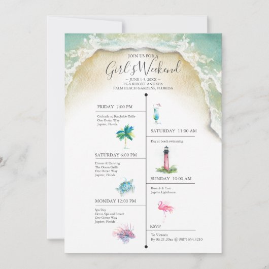 Carte Florida Weekend Timeline Destination Mariage (Devant)