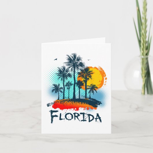 Carte Floride Fl Summer Miami Vibes Beach Sunshine State (Devant)