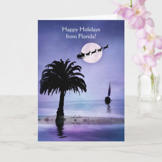 Carte Floride Happy Holidays Coastal Beach Voilier (Orchidée)