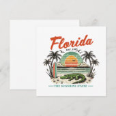 Carte Floride, L'État Sunshine - Sunset Beach Scene (Devant / Derrière)