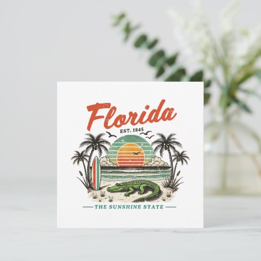 Carte Floride, L'État Sunshine - Sunset Beach Scene (Debout devant)