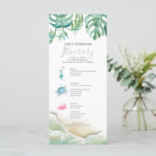 Carte Floride Mariage Weekend Itinéraire pour les invité (Debout devant)