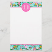 Carte Floride Preppy Palm Beach Motif Monogrammé (Devant)