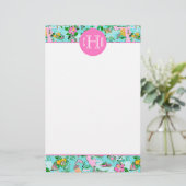 Carte Floride Preppy Palm Beach Motif Monogrammé (Debout devant)