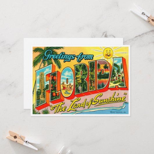 Carte Floride vintage (Devant/Arrière en situation)