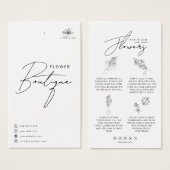 Carte Florisante Hang Tag Avec Logo (Devant & derrière)