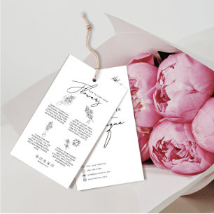 Carte Florisante Hang Tag Avec Logo