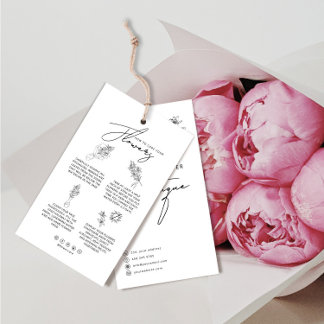 Carte Florisante Hang Tag Avec Logo