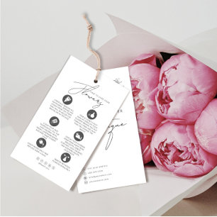 Carte Florisante Hang Tag Avec Logo