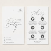 Carte Florisante Hang Tag Avec Logo (Devant & derrière)