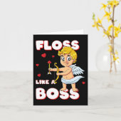 Carte Floss Like A Boss Cupid Valentines Day Boys Girls (Fleur jaune)