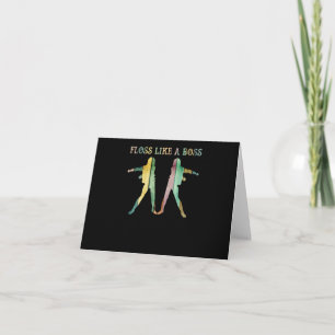 Carte Floss Like A Boss Dancing Flossing Danse Vintage R