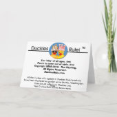 Carte Flotteur comme un papillon ! (Dos)