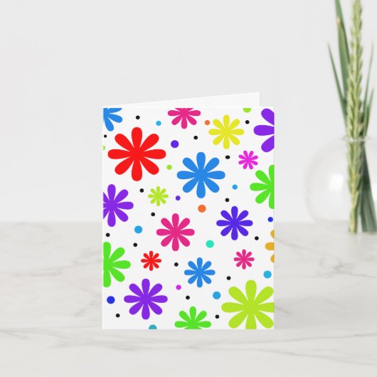 Carte Flower Bursts Happy Fun Jote Anniversaire pour n'i (Devant)