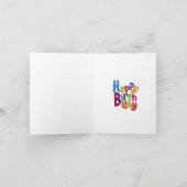Carte Flower Bursts Happy Fun Jote Anniversaire pour n'i (Intérieur)