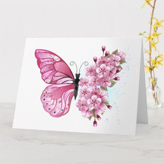 Carte Flower Butterfly (Fleur jaune)