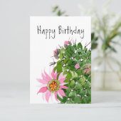 Carte Flower Cactus Anniversaire (Debout devant)