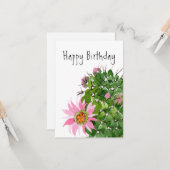 Carte Flower Cactus Anniversaire (Devant/Arrière en situation)