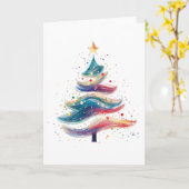 Carte Flower Christmas Tree Abstrait Vacances de la vagu (Fleur jaune)
