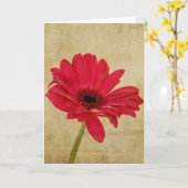 Carte Flower Gerbera Rouge (Fleur jaune)