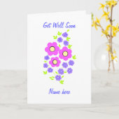 Carte Flower Get Well Soon Card ajouter nom avant (Fleur jaune)