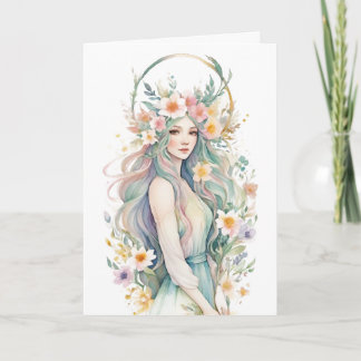 Carte Flower Goddess Ostara Spring Equinox Sabbat