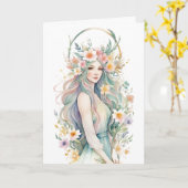 Carte Flower Goddess Ostara Spring Equinox Sabbat (Fleur jaune)