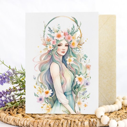 Carte Flower Goddess Ostara Spring Equinox Sabbat