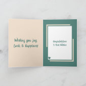 Carte Flower Mariage Félicitations pêche verte (Intérieur)