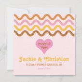 Carte Flower Power 60's 70's We's Married Card (Dos)