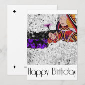 Carte Flower Queen HAPPY BANTHDAY (Devant / Derrière)