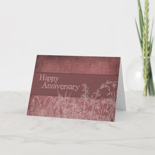 Carte Flower Silhouettes Anniversaire (Devant)