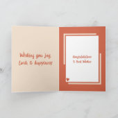 Carte Flower Wedding Félicitations pêche orange (Intérieur)