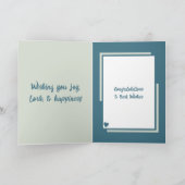 Carte Flower Wedding Félicitations vert bleu (Intérieur)